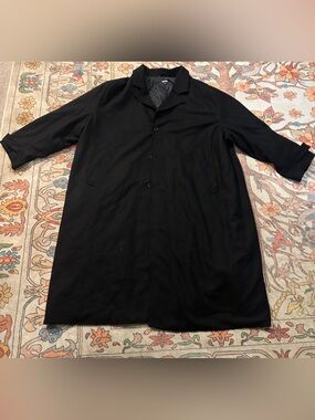 Classic Black Single-Breasted Overcoat Size 5XL Big